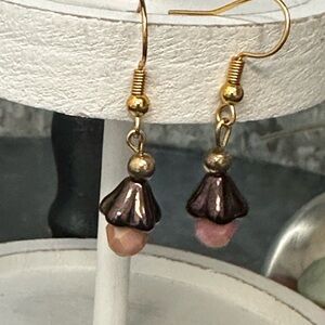 Fall mini mushroom dangle earrings